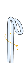 bent rope bight with an arrow around the bight